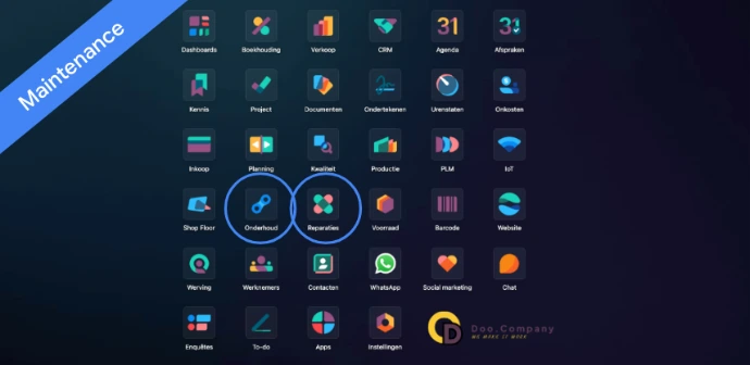 odoo voor maakindustrie - maintenance reparatie